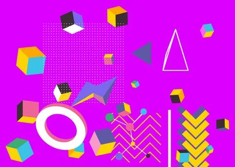 Cool geometrical graphic retro theme cover. Minimal geometric elements post.. 스톡 일러스트