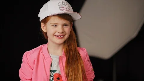 Cool girl in cap Video stock 86347982
