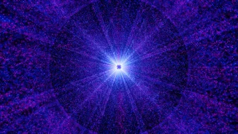 Cool glowing space particles galaxy 3d illustration vfx animation Stock Footage 160542064