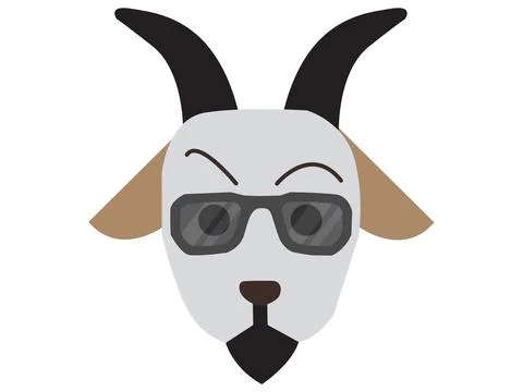 Cool Goat with Sunglasses Vector - G.O.A.T. Concept Illustration Stock Illustration