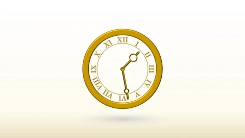 A cool golden wall clock showing time pass Stock Footage 289393638