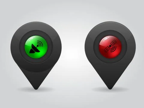 Cool gps pointers with network symbol Stock Illustration