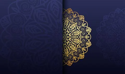 Cool gradient golden color mandala creative art background template vector Stock Illustration