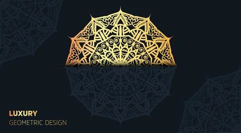 Cool gradient luxury color mandala art background template Stock Illustration