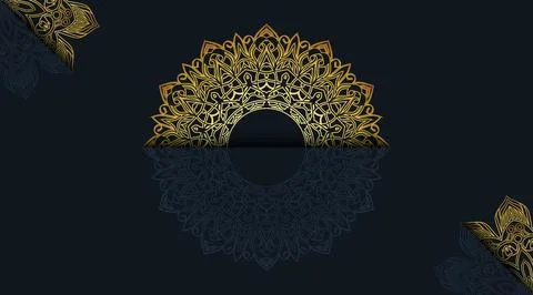 Cool gradient luxury color mandala art background template Stock Illustration