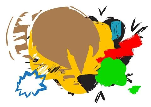 Cool Graffiti speech bubble background. Messaging sign street art decoratio.. Stock Illustration