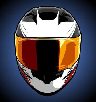 A cool gray and red helmet front view Stock Illustration