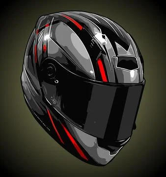 A cool gray helmet side view Stock Illustration