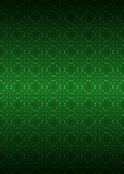 Cool green secession foliage pattern dark vector illustration Stockillustratie