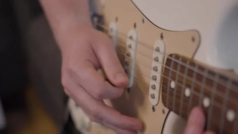 Cool Guitar solo in Slow Motion 4K Stock Footage 243401502