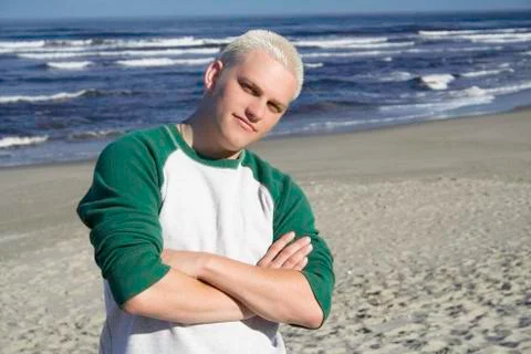 Cool guy on the beach Stock Photos