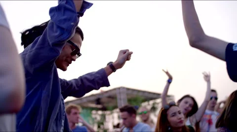 Cool guy dances at concert Stock Footage 63079827