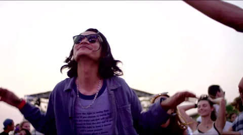 Cool guy dances at concert Stock Footage 63084124