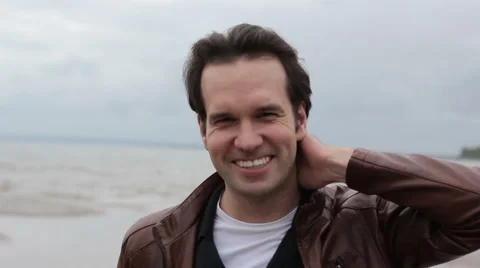 Cool Guy Goes on Camera and Smile 스톡 동영상 53832249