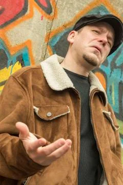 Cool Guy Graffiti Foto stock