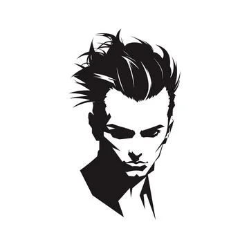 Cool guy silhouette art concept Stock Illustration