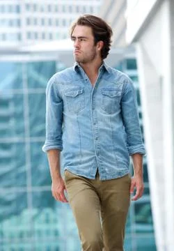 Cool guy walking in the city Stock Photos