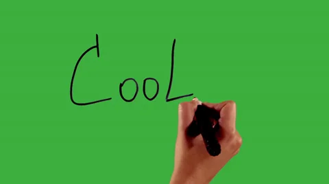 Cool - Hand writing on green screen Vídeos de archivo 33783313