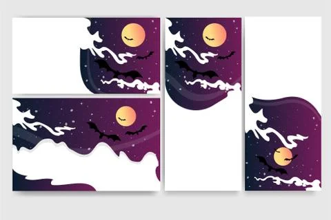 Cool helloween banners for web and print flayers un many sizes with creative  Stock Illustration