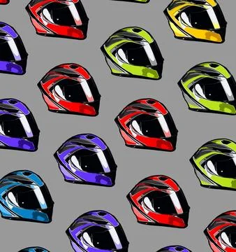 Cool helmet pattern yellow background Stock Illustration