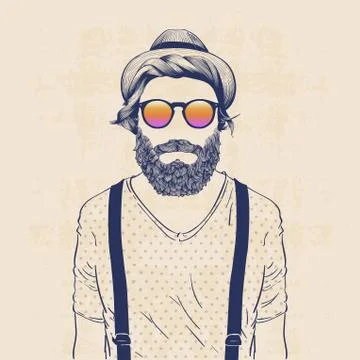 Cool hipster Stock Illustration