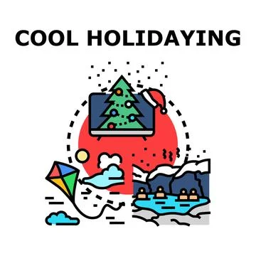 Cool holidaying vector illustration concept with diverse leisure activities Stock Illustration