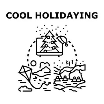 Cool holidaying vector illustration concept with diverse leisure activities Stock Illustration