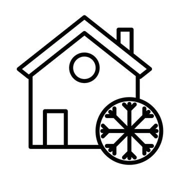 Cool home icon linear logo mark in black and white Illustrazione stock
