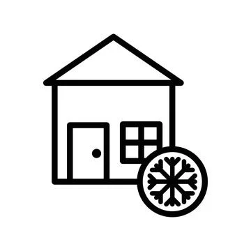Cool home icon linear logo mark in black and white Stock Illustration