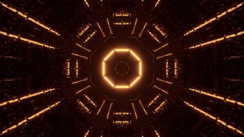 Cool illustration with futuristic sci-fi techno lights-background Illustrazione stock