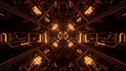 Cool illustration with futuristic sci-fi techno lights-background Illustrazione stock