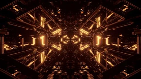 Cool illustration with futuristic sci-fi techno lights-background Illustrazione stock