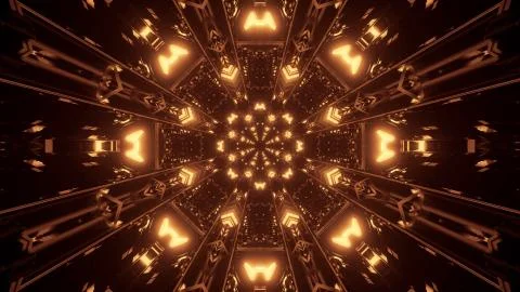 Cool illustration with futuristic sci-fi techno lights-background 스톡 일러스트