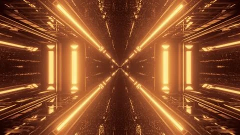 Cool illustration with futuristic sci-fi techno lights-background Illustrazione stock