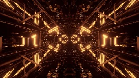 Cool illustration with futuristic sci-fi techno lights-background Illustrazione stock