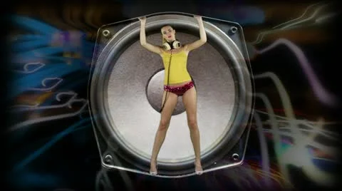 Cool inside giant speaker Video stock 12018685