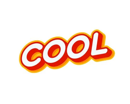 Cool isolated on white colourful text effect design vector. Text or inscripti Stock Illustration