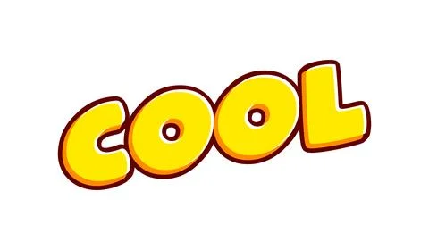 Cool isolated on white colourful text effect design vector. Text or inscripti Illustrazione stock