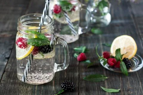 Cool lemon drink Stock Photos
