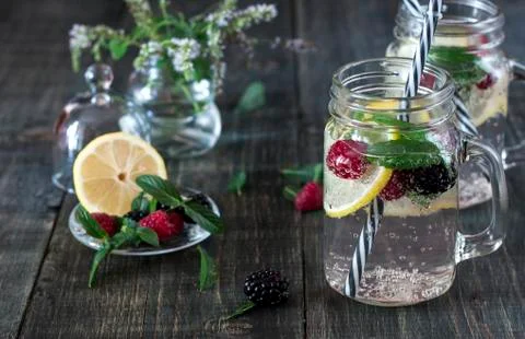 Cool lemon drink Stock Photos