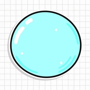 A cool light blue bubble on a checkered grid background. This design is cle.. Stock Illustration