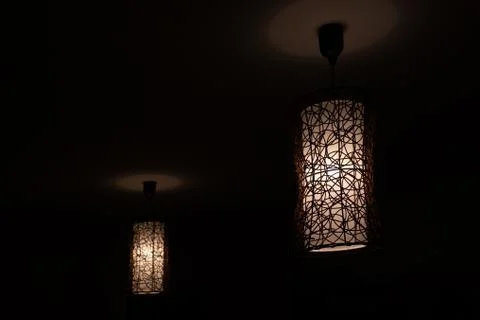 A cool light fixture in the dark Foto stock