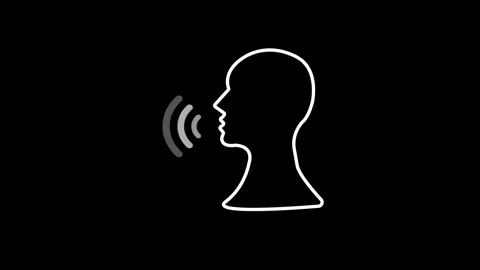 Cool linear minimalistic speaking icon animation. person speaking icon. loo.. Stock Footage 258551713