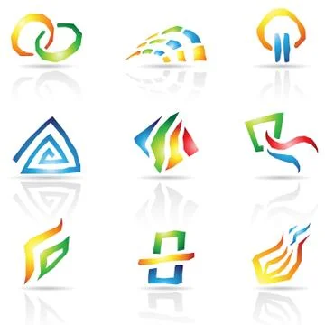 Cool Lines Abstract Icons Stock Illustration