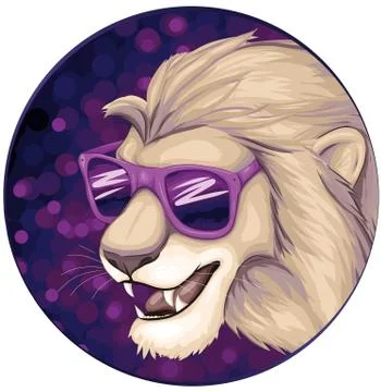 Cool lion Illustrazione stock