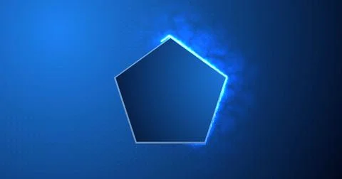 Cool-looking screen-loading smartphone booting animation of a pentagon with.. Stock Illustration