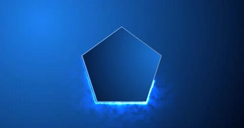 Cool-looking screen-loading smartphone booting animation of a pentagon with.. Stock Illustration
