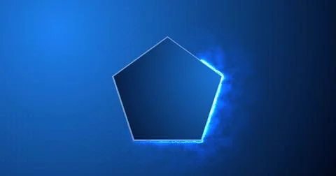 Cool-looking screen-loading smartphone booting animation of a pentagon with.. Stock Illustration