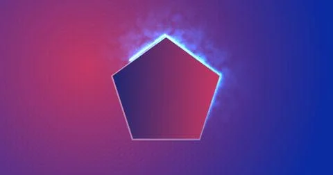 Cool-looking screen-loading smartphone booting animation of a pentagon with.. Stock Illustration