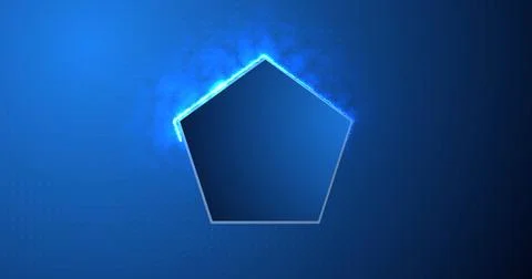 Cool-looking screen-loading smartphone booting animation of a pentagon with.. Stock Illustration
